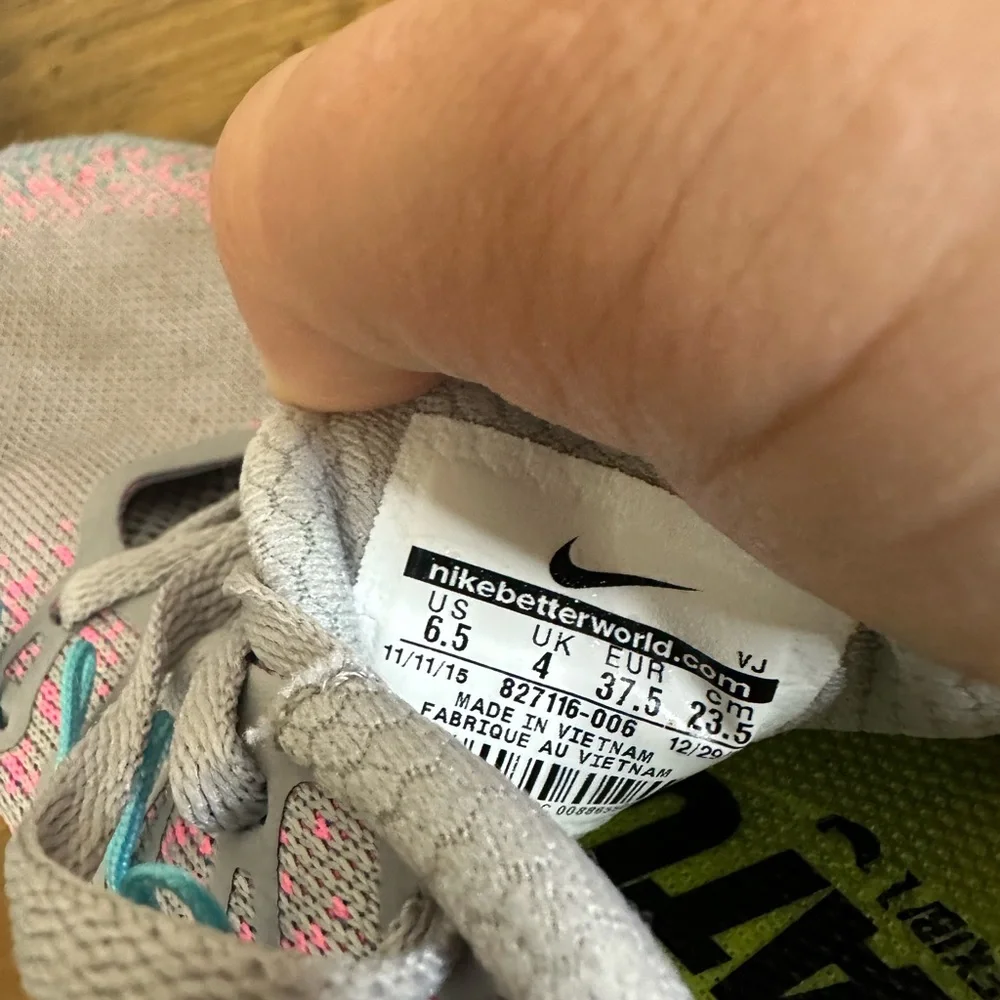 Nike Free Rn Distance Women's 6.5 Running Shoes Wolf Grey Pink Blast 827116-006